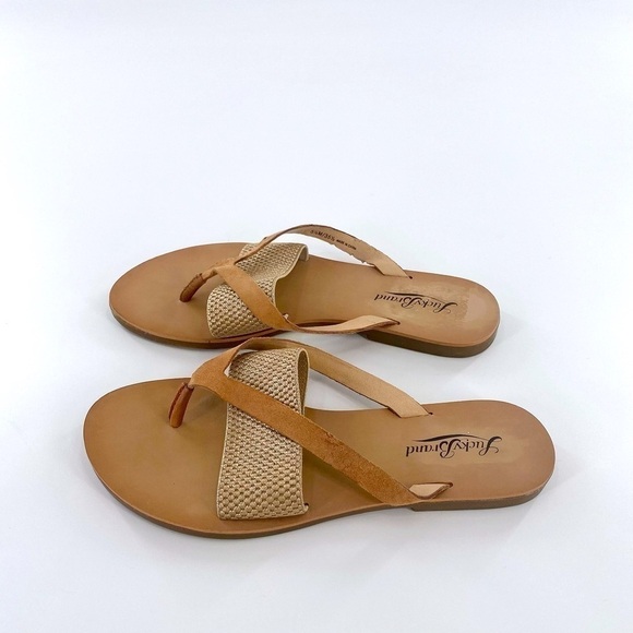 Lucky Brand Tan Gold Sandals Size 5.5 M - Picture 5 of 8